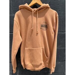 Marvel Hoodie Brown Globe Logo Superheroes Unisex M